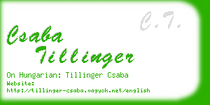 csaba tillinger business card